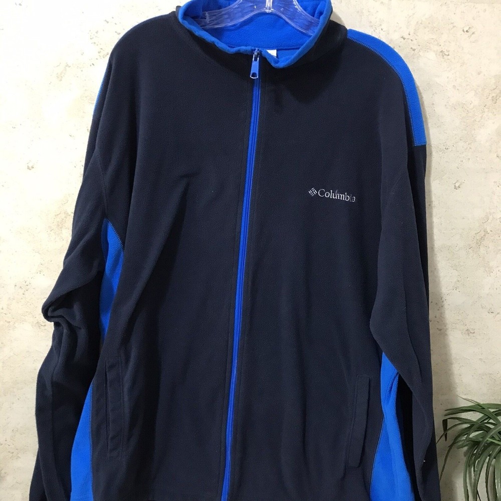Columbia Fleece Adult Size XL Extra Large Blue Full Zip Sweater Mens